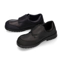 School Washable Nappa leather kids Oxford shoes laceless.