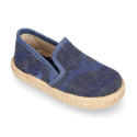 Cotton canvas espadrille shoes with camouflage print for kids.