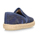 Cotton canvas espadrille shoes with camouflage print for kids.