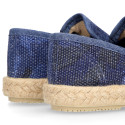 Cotton canvas espadrille shoes with camouflage print for kids.