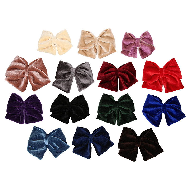 Velvet hair Bow for girl's with clip matching with our