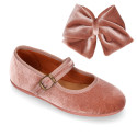 Velvet hair Bow for girl's with clip matching with our Velvet Mary Janes.