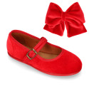 Velvet hair Bow for girl's with clip matching with our Velvet Mary Janes.