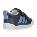 BLANDITOS kids sneakers laceless with side stripes design in soft nappa leather.