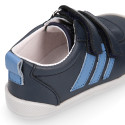 BLANDITOS kids sneakers laceless with side stripes design in soft nappa leather.