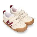 BLANDITOS kids sneakers laceless with side stripes design in soft nappa leather.