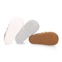 BLANDITOS kids sneakers laceless with side stripes design in soft nappa leather.