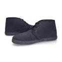 Little ankle boot shoes with denim design.