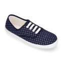 Cotton canvas bamba shoes with polka dots print.