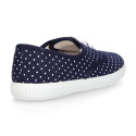 Cotton canvas bamba shoes with polka dots print.