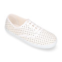 Cotton canvas bamba shoes with polka dots print.