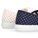 Cotton canvas bamba shoes with polka dots print.