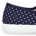 Cotton canvas bamba shoes with polka dots print.