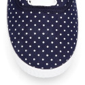 Cotton canvas bamba shoes with polka dots print.