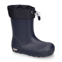 Kids Rain boots respectful model of Igor shoes with adjustable neck in navy blue color.