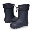 Kids Rain boots respectful model of Igor shoes with adjustable neck in navy blue color.