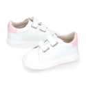 Okaa Flex Kids Sneaker shoes with multicolor side straps design. RESPECTFUL model.