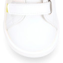 Okaa Flex Kids Sneaker shoes with multicolor side straps design. RESPECTFUL model.