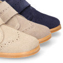 BLANDITOS kids bootie to dress laceless in soft suede leather.