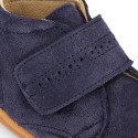 BLANDITOS kids bootie to dress laceless in soft suede leather.