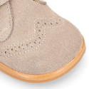 BLANDITOS kids bootie to dress laceless in soft suede leather.