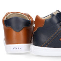 Okaa Flex Kids Sneaker shoes bootie type with sport design. RESPECTFUL model.