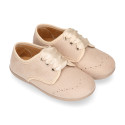 Autumn winter canvas Oxford shoes with ties closure for kids.