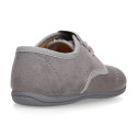 Autumn winter canvas Oxford shoes with ties closure for kids.