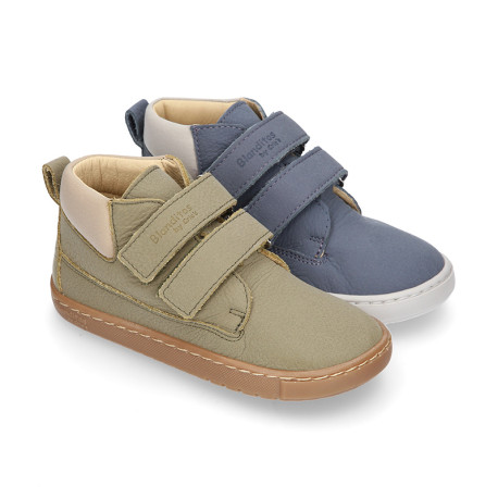 BLANDITOS by Crio´s kids sneakers bootie style laceless in leather.