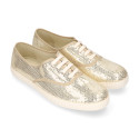 New Cotton canvas Bamba shoes with SEQUINS design.