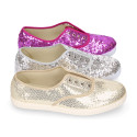 New Cotton canvas Bamba shoes with SEQUINS design.