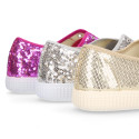 New Cotton canvas Bamba shoes with SEQUINS design.