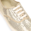 New Cotton canvas Bamba shoes with SEQUINS design.