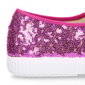 New Cotton canvas Bamba shoes with SEQUINS design.