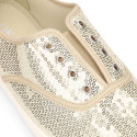New Cotton canvas Bamba shoes with SEQUINS design.