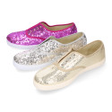 New Cotton canvas Bamba shoes with SEQUINS design.