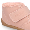 BLANDITOS kids bootie laceless in leather with warm lining.