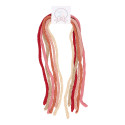 Pack of six earth colored wool laces for girl's hair.