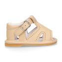 Soft Nappa leather sandals with buckle fastening for baby boys.