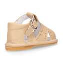 Soft Nappa leather sandals with buckle fastening for baby boys.