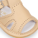 Soft Nappa leather sandals with buckle fastening for baby boys.