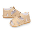 Soft Nappa leather sandals with buckle fastening for baby boys.