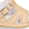 Soft Nappa leather sandals with buckle fastening for baby boys.