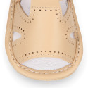 Sandalia en piel suave para niños bebés.