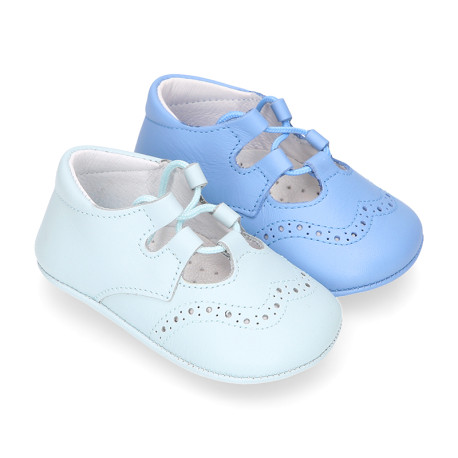 Soft Nappa leather English Style shoes for baby.