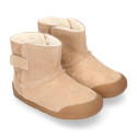 BLANDITOS kids bootie laceless in suede leather with warm lining.