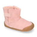 BLANDITOS kids bootie laceless in suede leather with warm lining.