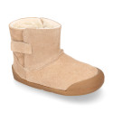 BLANDITOS kids bootie laceless in suede leather with warm lining.