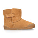 BLANDITOS kids bootie laceless in suede leather with warm lining.