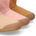 BLANDITOS kids bootie laceless in suede leather with warm lining.